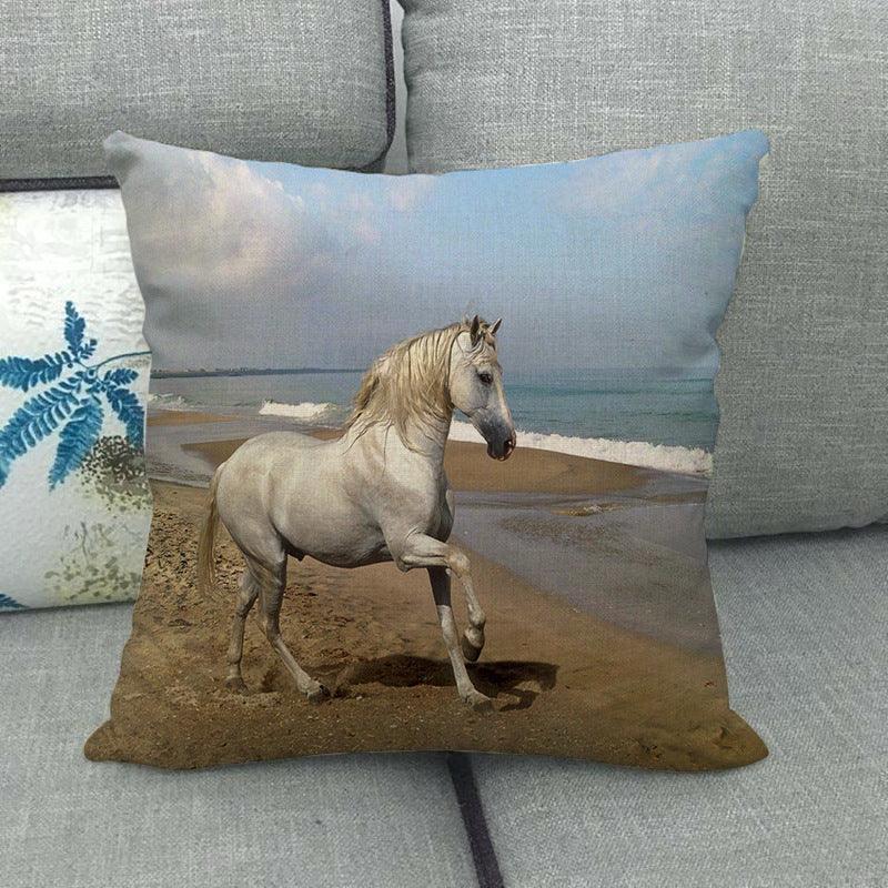 Horse Print Throw Pillow Covers Decorative Pillowcase Square Cushion Covers For Home Sofa Bedroom Livingroom Throw Pillow Covers Horse Herd Run in Desert Sand Storm Against Dramatic Sky Decor Linen Pillow Cases 45X45CM