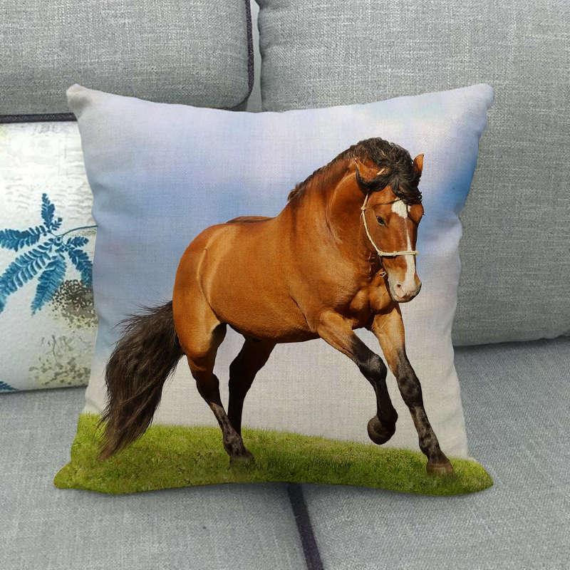 Horse Print Throw Pillow Covers Decorative Pillowcase Square Cushion Covers For Home Sofa Bedroom Livingroom Throw Pillow Covers Horse Herd Run in Desert Sand Storm Against Dramatic Sky Decor Linen Pillow Cases 45X45CM