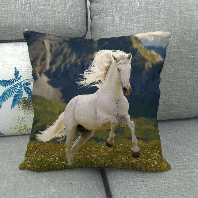 Horse Print Throw Pillow Covers Decorative Pillowcase Square Cushion Covers For Home Sofa Bedroom Livingroom Throw Pillow Covers Horse Herd Run in Desert Sand Storm Against Dramatic Sky Decor Linen Pillow Cases 45X45CM