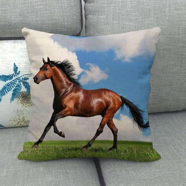 Horse Print Throw Pillow Covers Decorative Pillowcase Square Cushion Covers For Home Sofa Bedroom Livingroom Throw Pillow Covers Horse Herd Run in Desert Sand Storm Against Dramatic Sky Decor Linen Pillow Cases 45X45CM