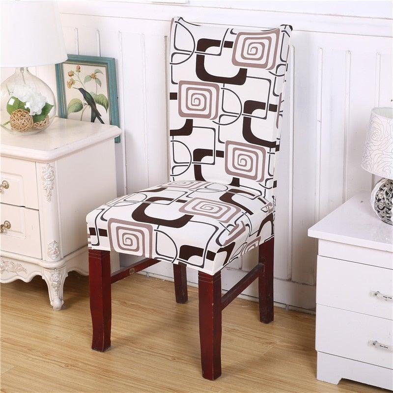 Housmife Printed Stretch Chair Cover Big Elastic Seat Chair Covers Slipcovers Restaurant Banquet Home Dining Party Decoration Stretch Spandex Removable Washable Anti-dust Seat Slipcover  Protector for Hotel Office Ceremony Banquet