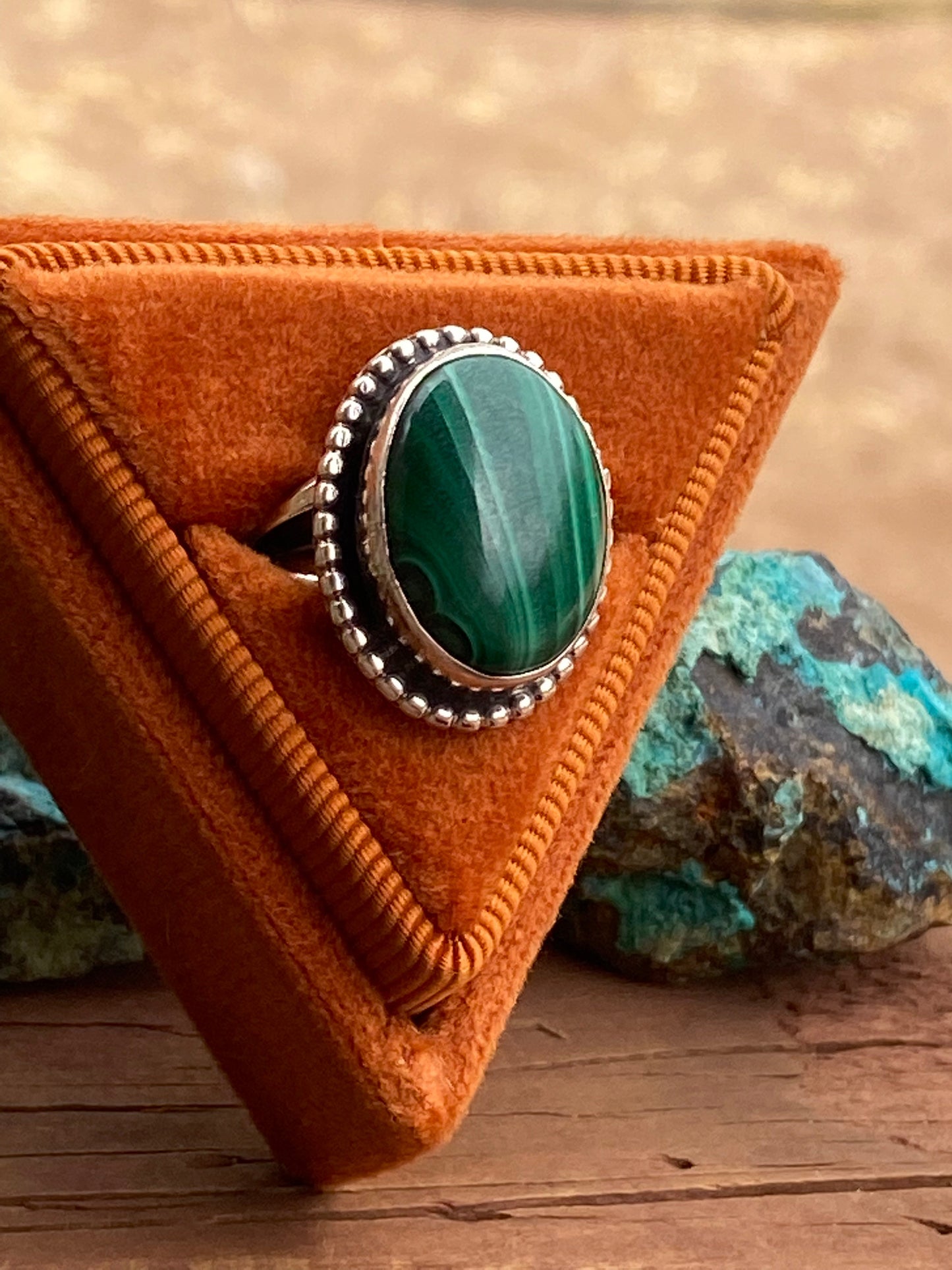Handcrafted Malachite & Sterling Silver Rings