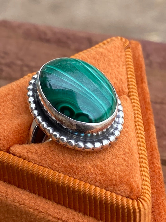 Handcrafted Malachite & Sterling Silver Rings