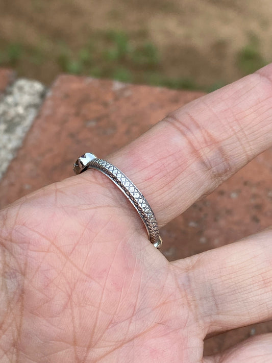 4mm Purple Mojave 6 Stone Sterling Silver Stacker Band