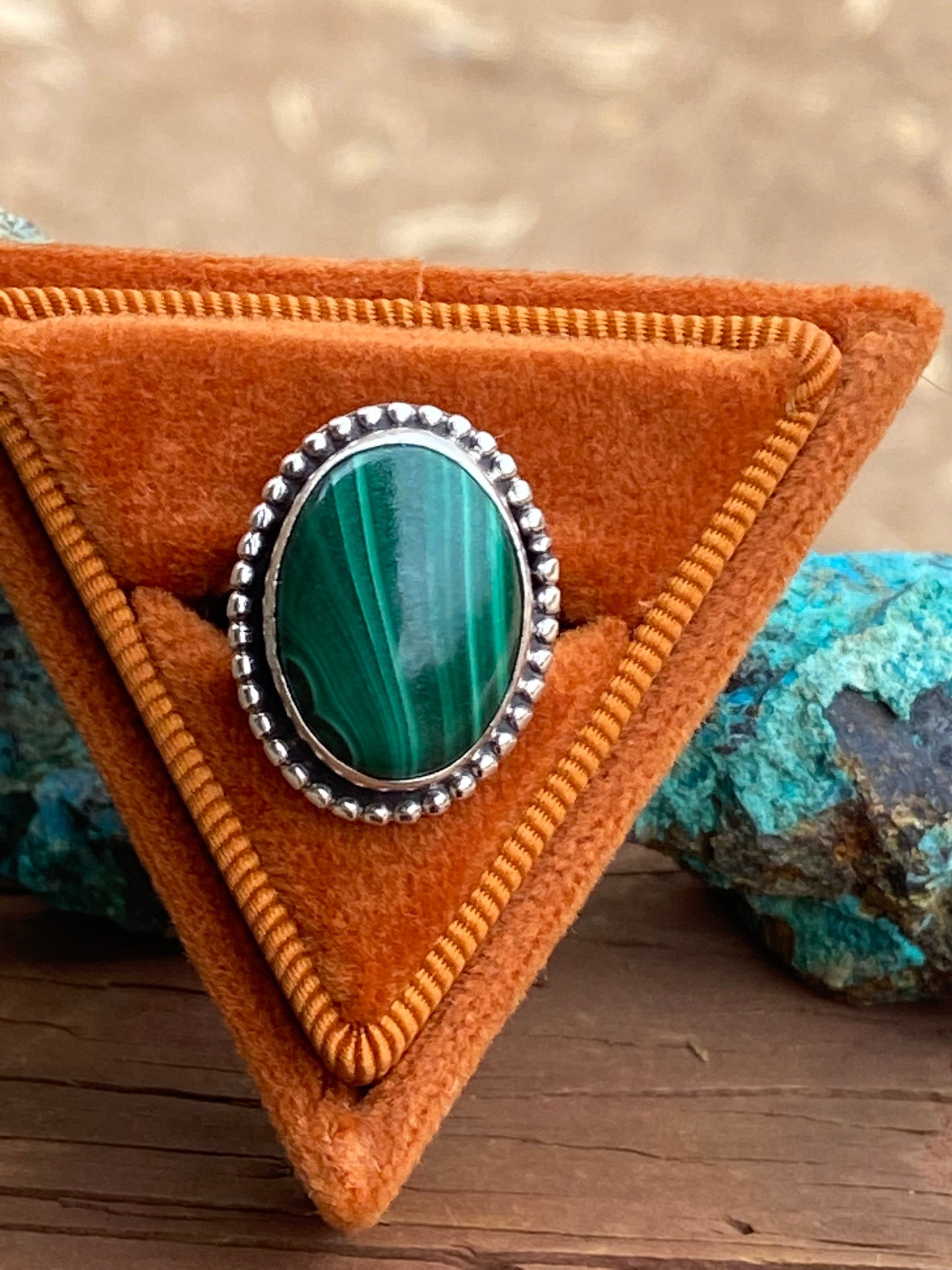 Handcrafted Malachite & Sterling Silver Rings