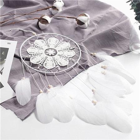 Indian Style Dreamcatcher Handmade Wind Chimes Hanging Pendant Dream Catcher For Bedroom Home Wall Art Hangings Decorations Feather Flowers Dream Catchers For Girls Kids Nursery Bedroom Wall Decor Festival Gift