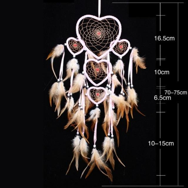 Indian Wolf Dream Catcher With Brown Feathers Dream-catcher Bead Beautiful Home Hanging Decoration Fashion Handmade Ornament Gift Wall Decor For Bedroom Festival Celebration Boho Moon Dream Catcher