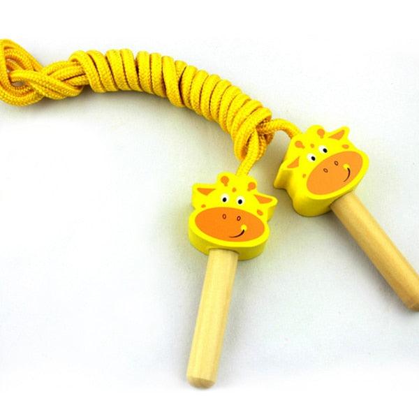 Kids Jump Rope With Wood Handle Children Skipping Ropes Gym Fitness Equipment Jump Ropes For Girls Boys Skipping Rope For Kids With Wooden Handle Cotton Braided Outdoor Fun Activity For Exercise Fitness