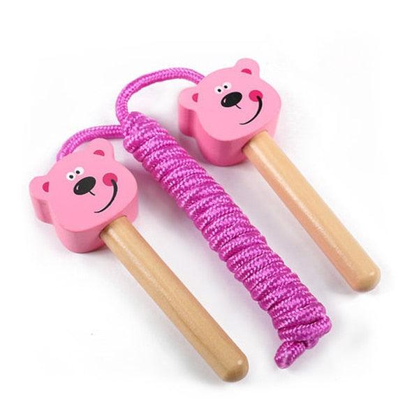 Kids Jump Rope With Wood Handle Children Skipping Ropes Gym Fitness Equipment Jump Ropes For Girls Boys Skipping Rope For Kids With Wooden Handle Cotton Braided Outdoor Fun Activity For Exercise Fitness