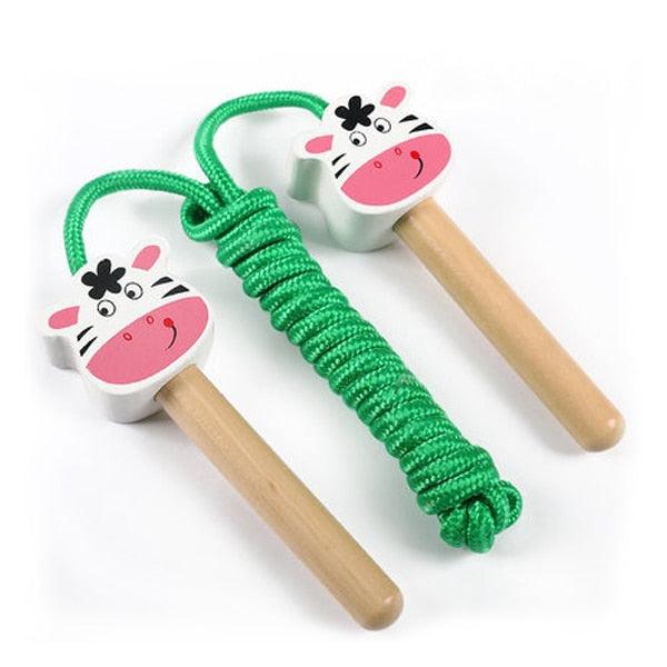 Kids Jump Rope With Wood Handle Children Skipping Ropes Gym Fitness Equipment Jump Ropes For Girls Boys Skipping Rope For Kids With Wooden Handle Cotton Braided Outdoor Fun Activity For Exercise Fitness