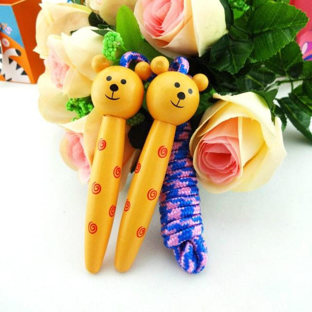 Kids Jump Rope With Wood Handle Children Skipping Ropes Gym Fitness Equipment Jump Ropes For Girls Boys Skipping Rope For Kids With Wooden Handle Cotton Braided Outdoor Fun Activity For Exercise Fitness