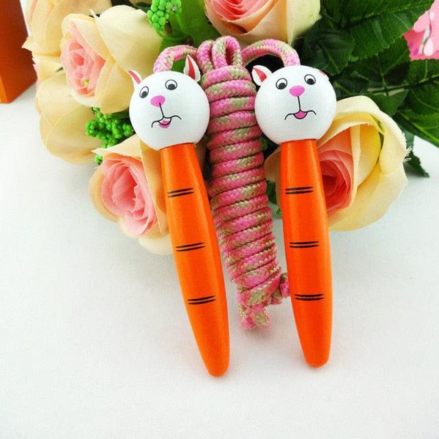 Kids Jump Rope With Wood Handle Children Skipping Ropes Gym Fitness Equipment Jump Ropes For Girls Boys Skipping Rope For Kids With Wooden Handle Cotton Braided Outdoor Fun Activity For Exercise Fitness