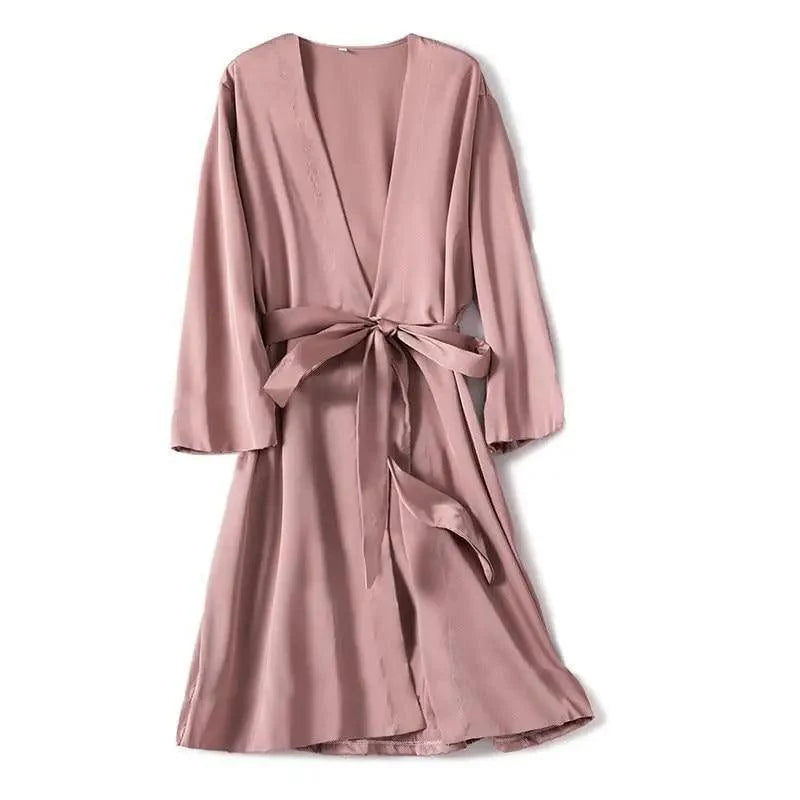 Ladies Fashion Red Soft Short Sleepwear For Women Trendy Women's Comfortable V Neck Bathrobe  Bridesmaid Bride Party Robes