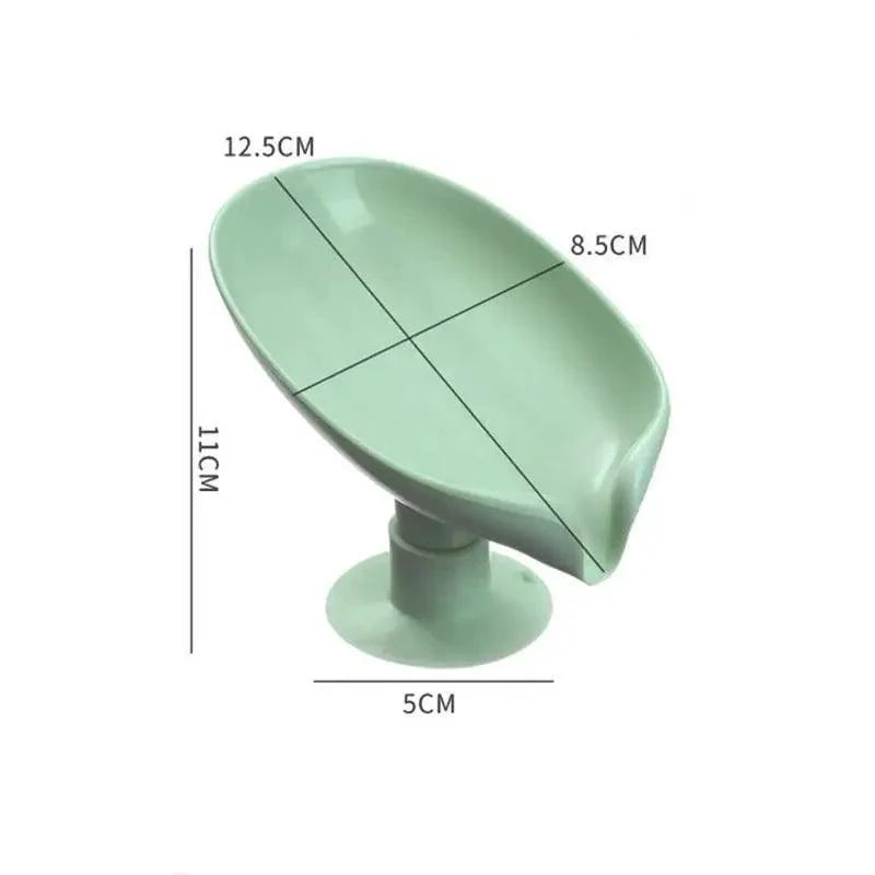 Leaf Shape Soap Box Drain Soap Holder Box Bathroom Accessories Toilet Laundry Soap Box Tray Gadgets Soap Holder Leaf-Shape Self Draining Soap Dish Holder Not Punched Easy Clean Bar Soap Holder With Suction Cup Soap Dish Suitable For Bathroom Kitchen