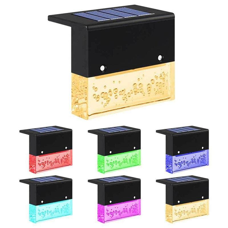 LED Solar Fence Light Outdoor Courtyard Home Garden Decoration Light RGB Waterproof Plywood Lights Decorative Table Lamp Cute Study Lamps for Bedroom Décor