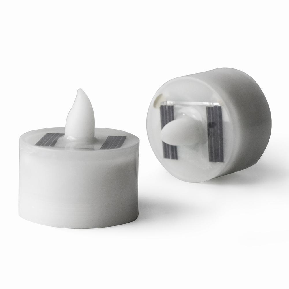 LED Solar Lamp Solar Electronic Candle Light LED Tea Lights Candles Battery Powered Fake Candles for Wedding Party Holidays Home Decoration Outdoor Electronic Flameless Candle Light For Outdoor Christmas Halloween