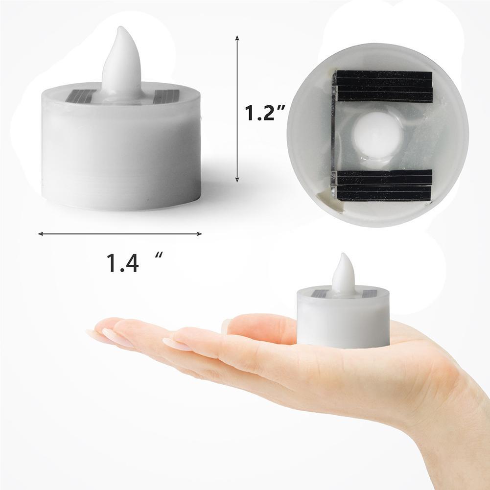 LED Solar Lamp Solar Electronic Candle Light LED Tea Lights Candles Battery Powered Fake Candles for Wedding Party Holidays Home Decoration Outdoor Electronic Flameless Candle Light For Outdoor Christmas Halloween