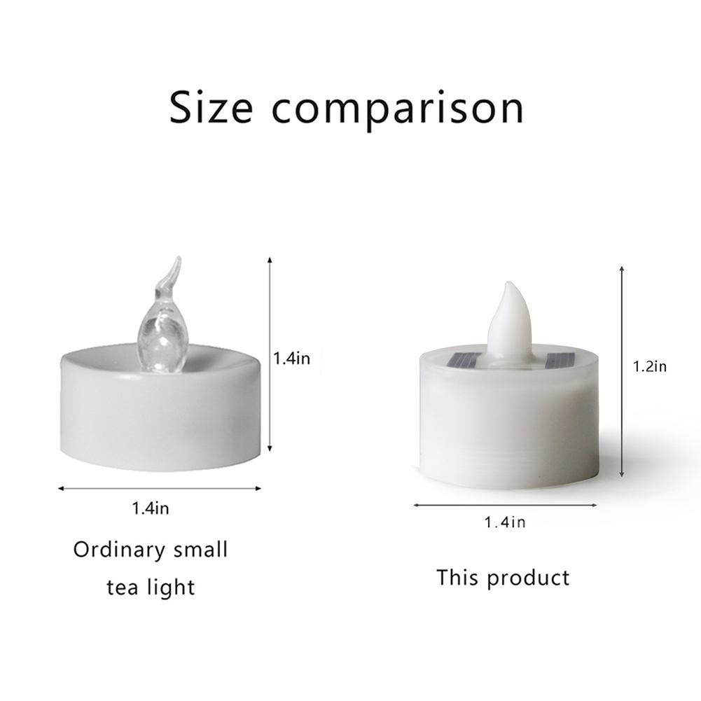 LED Solar Lamp Solar Electronic Candle Light LED Tea Lights Candles Battery Powered Fake Candles for Wedding Party Holidays Home Decoration Outdoor Electronic Flameless Candle Light For Outdoor Christmas Halloween