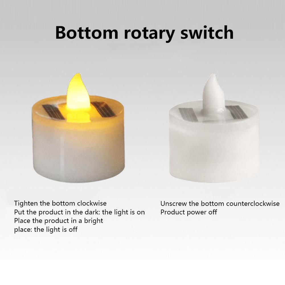 LED Solar Lamp Solar Electronic Candle Light LED Tea Lights Candles Battery Powered Fake Candles for Wedding Party Holidays Home Decoration Outdoor Electronic Flameless Candle Light For Outdoor Christmas Halloween