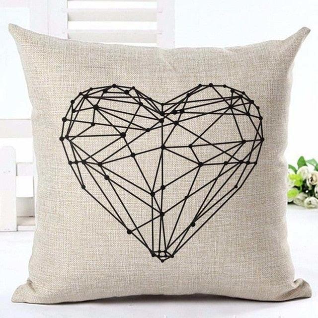 Letter Love Home Cushion Covers Cotton Linen Black White Pillow Cover I Love You Forever and Always Throw Pillow Case Love Letter Pillow Cushion Covers Fashion Home Decor Cover Sofa Bed Nordic Decorative Pillow Case 45x45CM