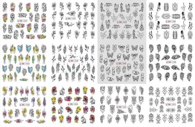 Letter Nail Water Decals With Inscriptions Sexy Girl  Black White Tattoo Slider English Alphabet Nail Decals Adhesive Letter 3D Nail Art Stickers for Women Girls Nail Decoration Manicure for Women Decorations Birthday Party Favor Gift