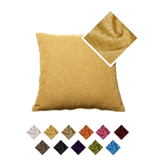 Linen Throw Pillow Cover Home Decorative Pillowcase Pillow Cover Burlap Square Cushion Cover Pillow Sham For Couch Living Room Light Linen Sofa Cafe Modern Solid Color Cushion Cover Square Pillow Case