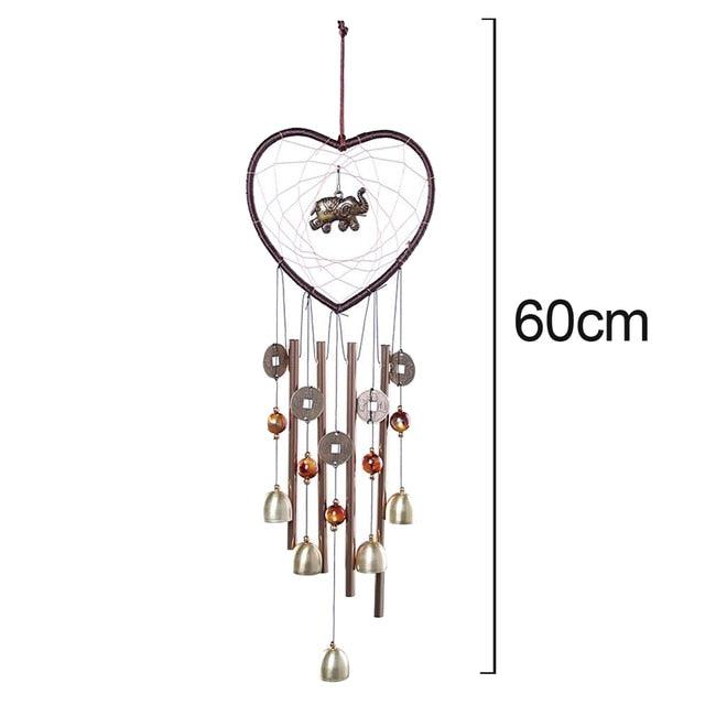 Love Shape Wind Chimes Metal Tube Bell Wind-chimes Decor Hanging Ornaments Dream-catcher Home Garden Decor Hanging Ornaments Craft Gifts For Mom Birthday Celebration