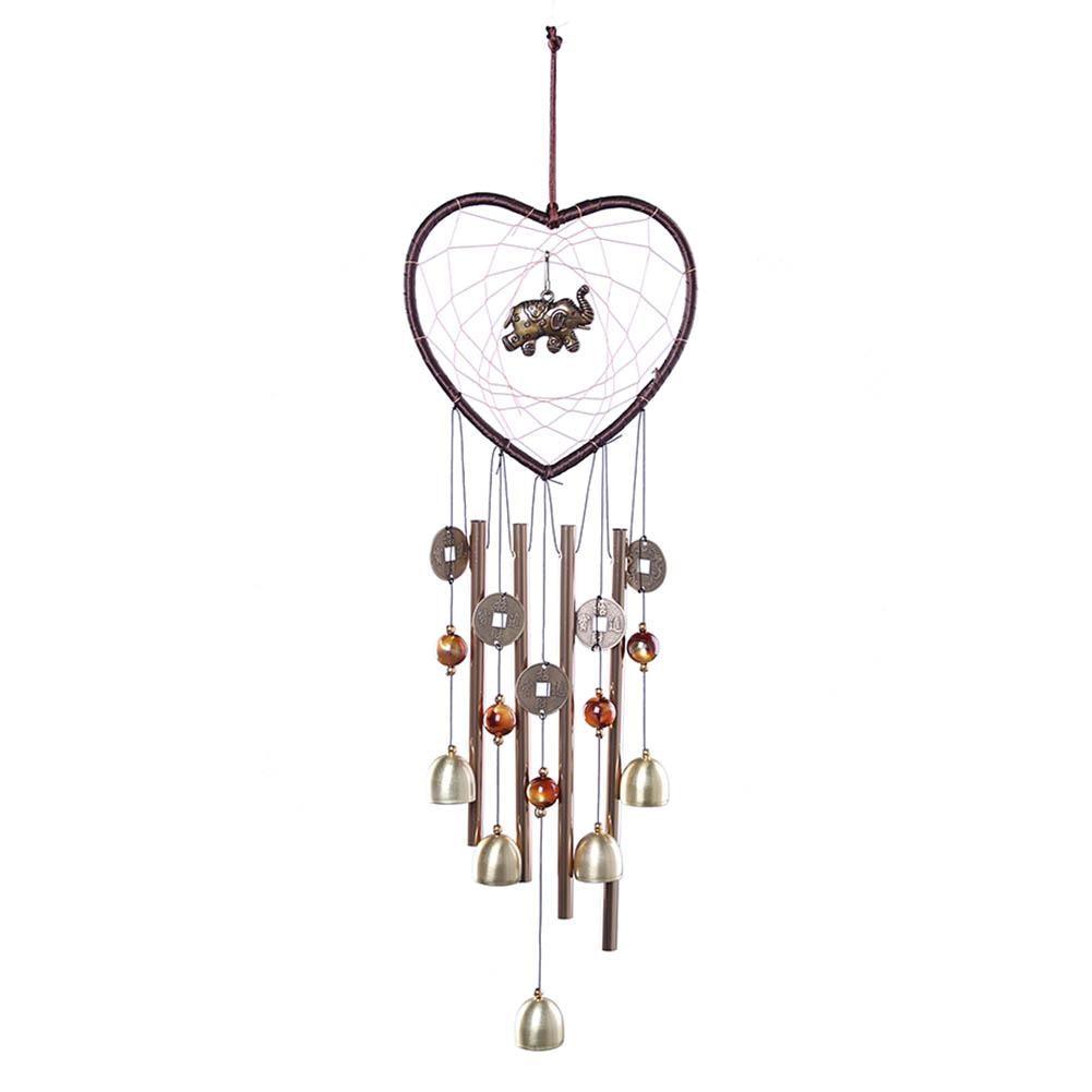 Love Shape Wind Chimes Metal Tube Bell Wind-chimes Decor Hanging Ornaments Dream-catcher Home Garden Decor Hanging Ornaments Craft Gifts For Mom Birthday Celebration