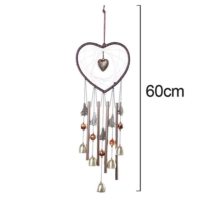 Love Shape Wind Chimes Metal Tube Bell Wind-chimes Decor Hanging Ornaments Dream-catcher Home Garden Decor Hanging Ornaments Craft Gifts For Mom Birthday Celebration