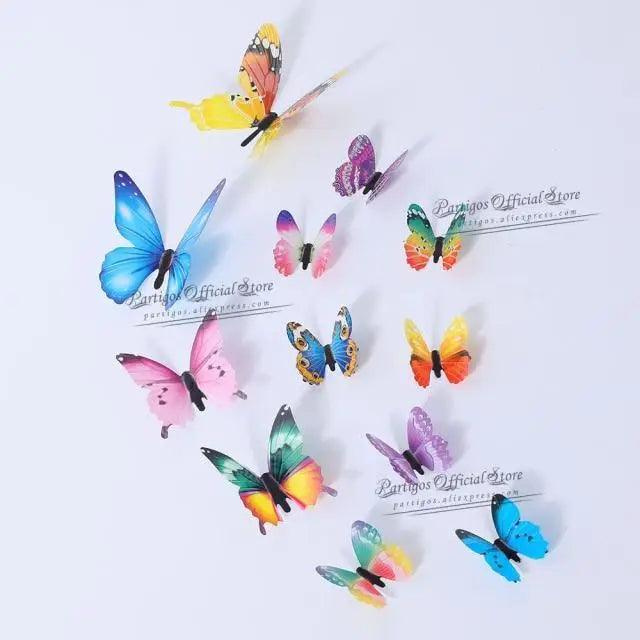 Luxury 3D Wall Stunning 12Pcs 4D Hollow Butterfly Wall Sticker Home Decoration Wall Stickers wedding Party Wedding Decors Butterfly Kids Room Decors