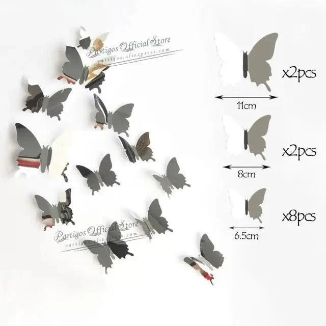Luxury 3D Wall Stunning 12Pcs 4D Hollow Butterfly Wall Sticker Home Decoration Wall Stickers wedding Party Wedding Decors Butterfly Kids Room Decors