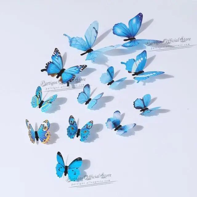 Luxury 3D Wall Stunning 12Pcs 4D Hollow Butterfly Wall Sticker Home Decoration Wall Stickers wedding Party Wedding Decors Butterfly Kids Room Decors