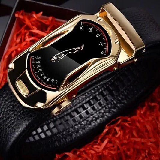 Luxury Automatic Black Genuine Leather Business Belt For Men New Fashion High Quality Black Belts