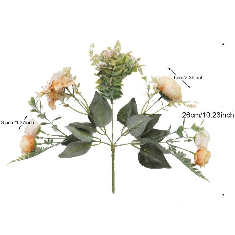 Luxury Fake Flowers Artificial Silk Roses High Quality Big Bouquet For Office Parties Bridal and Wedding Decoration Artificial Rose Flowers Bouquet Silk Flowers Rose for Home Bridal Wedding Party Festival Decor