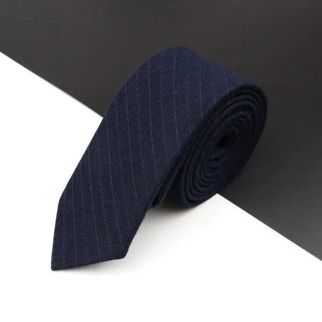 Luxury High Quality Black Grey Skinny Wool Tie For Men Business Meeting Necktie Fashionable Design Excellent Men Gift