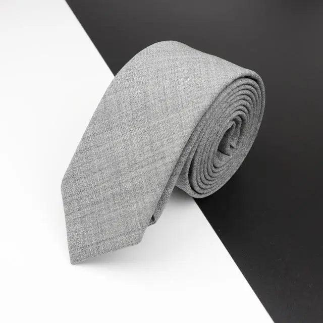 Luxury High Quality Black Grey Skinny Wool Tie For Men Business Meeting Necktie Fashionable Design Excellent Men Gift