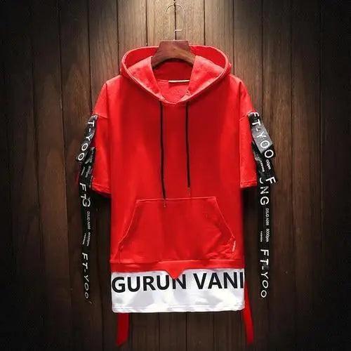 Luxury Hoodies Summer Short Sleeve Hooded Sweatshirt Men Unisex Top Hip Hop Tracksuit Men's O-Neck Spring Autumn Print Hoodie Sweatshirt Men's Thick Fleece Hip Hop High Streetwear Hoodies