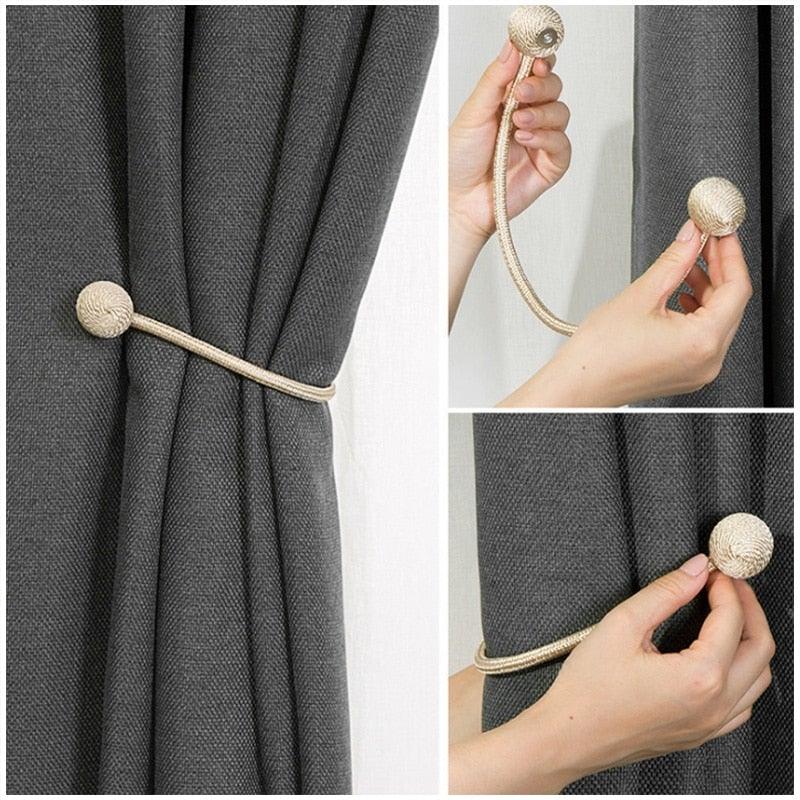 Magnetic Curtain Tieback High Quality Holder Hook Buckle Clip Curtain Tieback Polyester Decorative Home Accessories European Style Decorative Curtain Drape Tie With Strong Magnetic For Home And Office Decoration 49cm