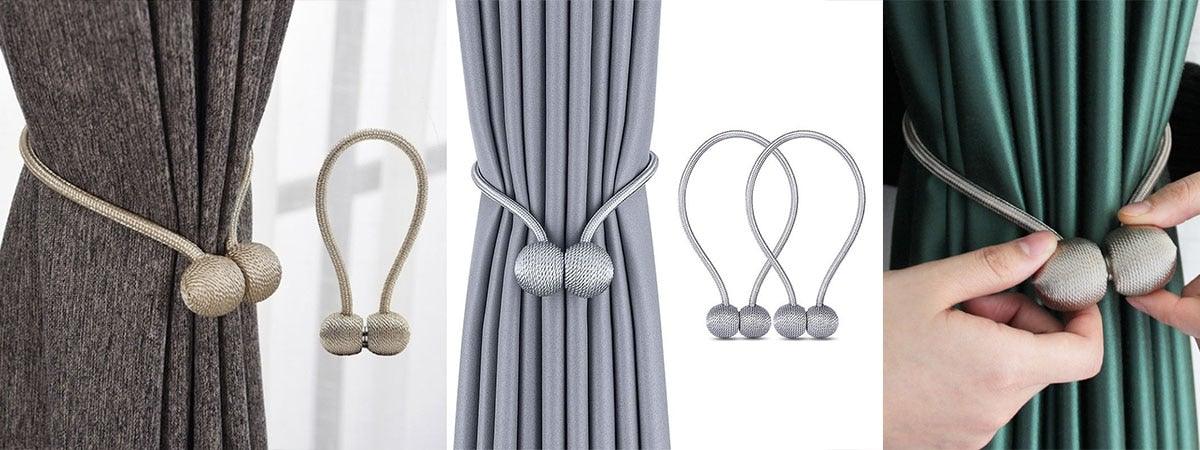 Magnetic Curtain Tieback High Quality Holder Hook Buckle Clip Curtain Tieback Polyester Decorative Home Accessories European Style Decorative Curtain Drape Tie With Strong Magnetic For Home And Office Decoration 49cm