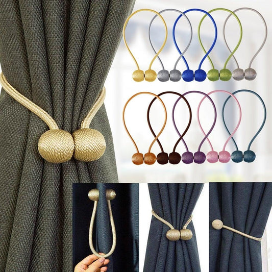 Magnetic Curtain Tieback High Quality Holder Hook Buckle Clip Curtain Tieback Polyester Decorative Home Accessories European Style Decorative Curtain Drape Tie With Strong Magnetic For Home And Office Decoration 49cm