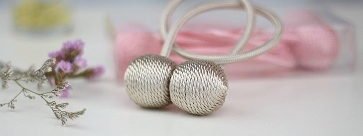 Magnetic Curtain Tieback High Quality Holder Hook Buckle Clip Curtain Tieback Polyester Decorative Home Accessories European Style Decorative Curtain Drape Tie With Strong Magnetic For Home And Office Decoration 49cm