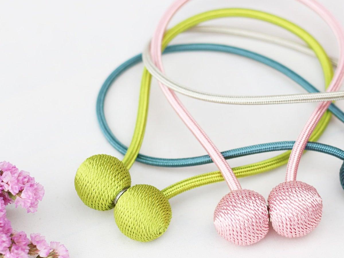 Magnetic Curtain Tieback High Quality Holder Hook Buckle Clip Curtain Tieback Polyester Decorative Home Accessories European Style Decorative Curtain Drape Tie With Strong Magnetic For Home And Office Decoration 49cm