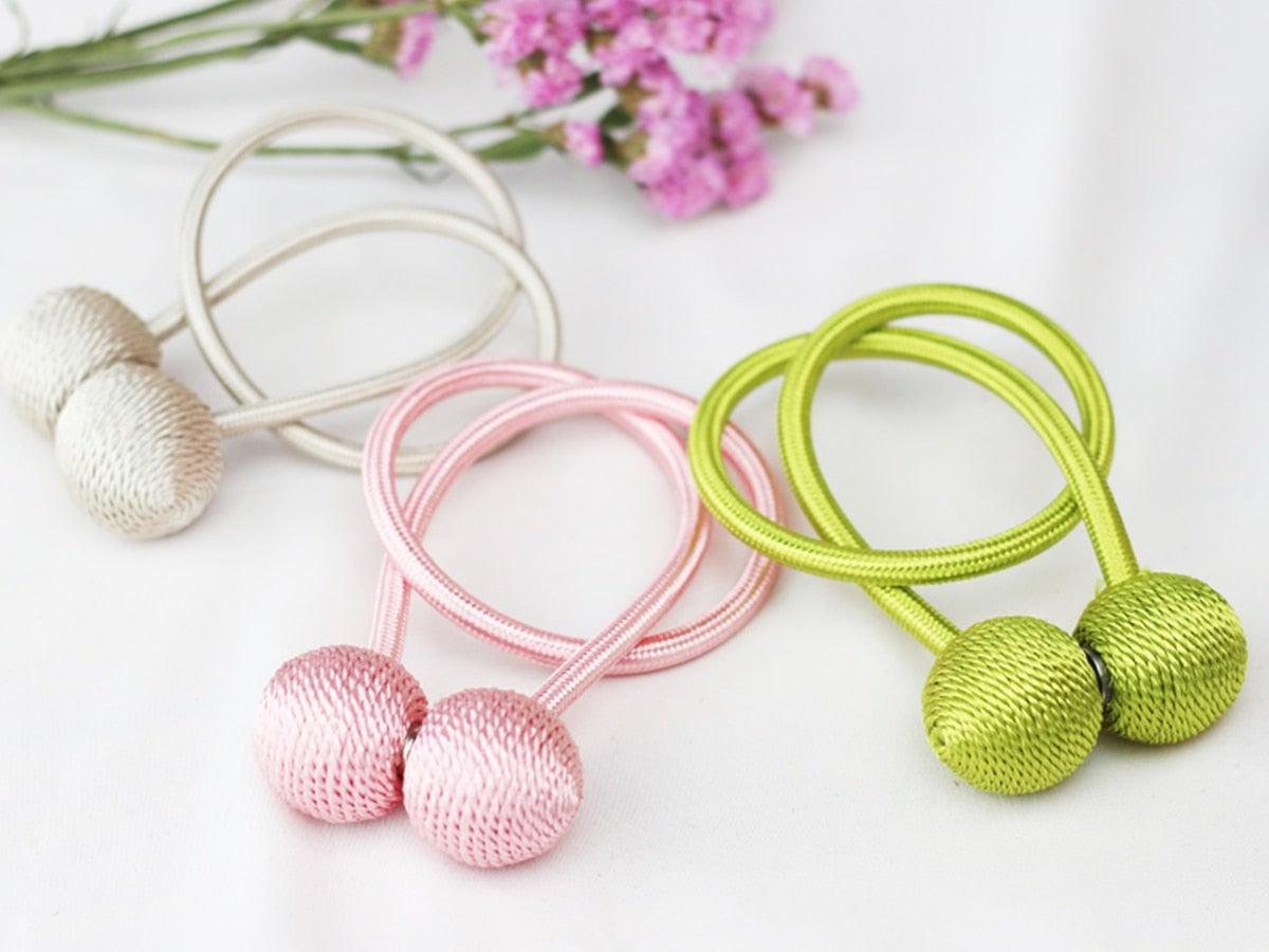 Magnetic Curtain Tieback High Quality Holder Hook Buckle Clip Curtain Tieback Polyester Decorative Home Accessories European Style Decorative Curtain Drape Tie With Strong Magnetic For Home And Office Decoration 49cm