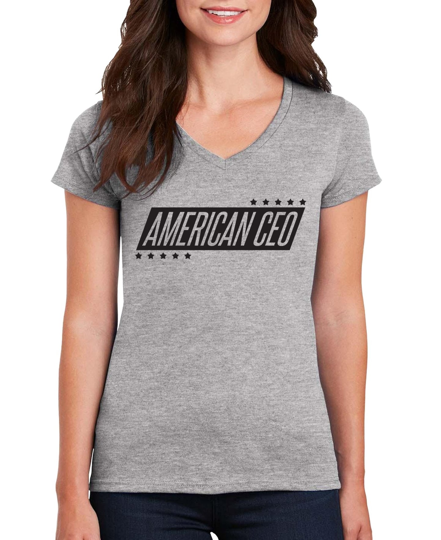 10 Stars American CEO Women’s V-Neck T-Shirt