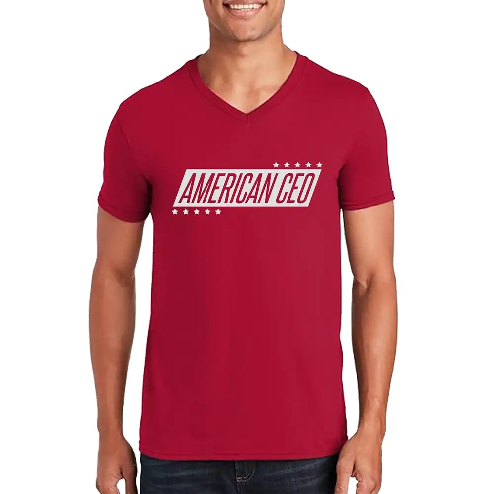 10 Stars American CEO Men’s Unisex V-Neck T-shirt