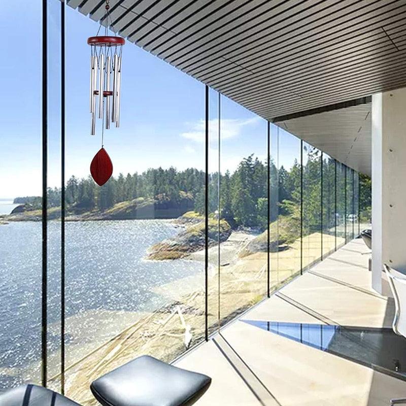 Memorial Wind Chimes for Outside Deep Tone Antique Outdoor Sympathy Wind-Chime Resonant 6 Tubes Wind Chime Bells Wind Hanging Living  Elegant Chime Home Decor Gift Car Outdoor Yard Garden Metal Wind Music