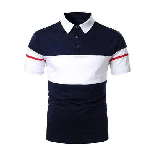 Men Polo Shirt Summer New Fashion Classic Casual Tops Short Sleeves Cotton High Quality Modern Collar Men Slim Polo Mens Shirts Polo Shirts for Men's Golf Shirts for Men Short Sleeve Patchwork Shirt Summer Sport Tops Gym Shirts
