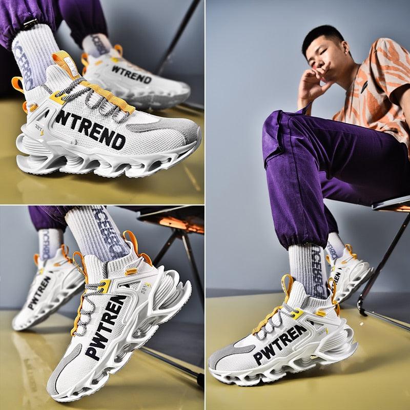 Men's Casual Sports Increase Fashion Reflective Blade Running Sneakers Luxury Walking Gym Shoes High Quality Breathable Mesh Sneakers For Jogging Walking Athletics Trainer Sports Sneakers