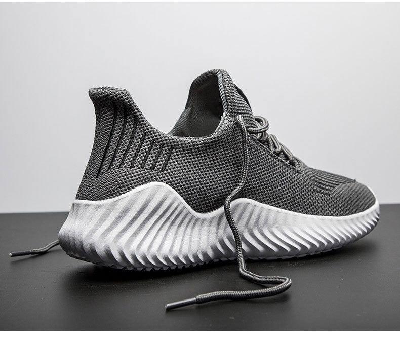 Mens Breathable White Trendy Sneakers  Casual Design  Light Walking Running Trainers Casual Breathable Mesh Men Running Shoes Walking Sneakers