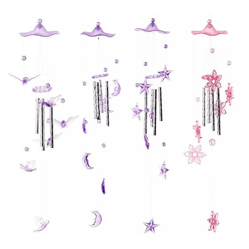 Metal Tubes Crystal Moon/Star/Butterfly/Flower Bell Butterfly Wind Chimes Outdoor Wind Chimes Garden Patio Decor Wind Chimes For Garden Outdoor Yard  Hanging Decor Ornament